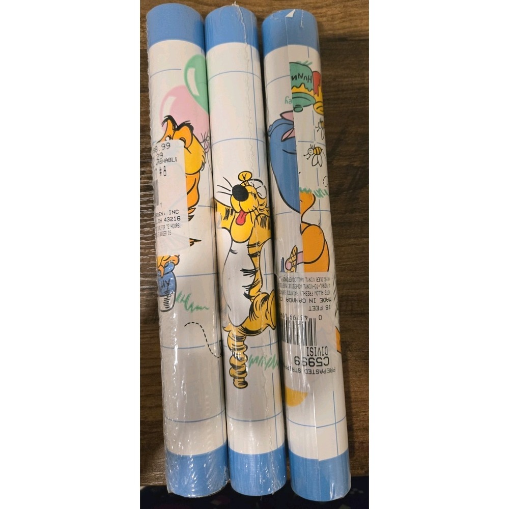 Vintage Winnie the Pooh Wallpaper Border Rolls (3 Sealed) Disney Nursery Decor
